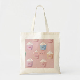 Bolsa Tote Padrão Personalizado de Cupcake de Pastel Whimsica