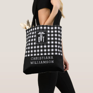 Bolsa Tote Padrão Personalizado De Xadrez Para A Terapêutica