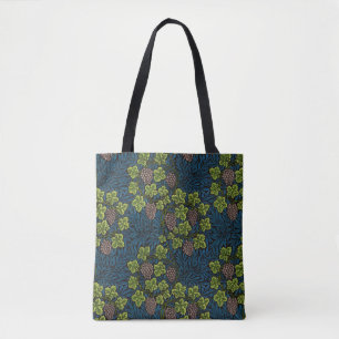Bolsa Tote Padrão Preto de Videira de Uva Sem Costura de Will