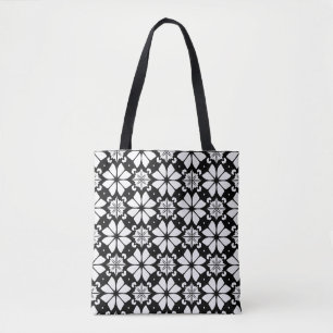 Bolsa Tote Padrão preto e branco