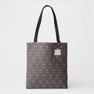 Bolsa Tote Padrão Quadrado do Urso Reprodutor