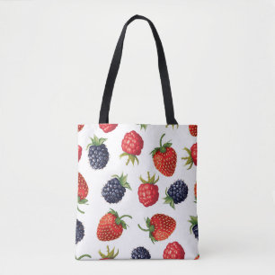 Bolsa Tote Padrão Realista de Berries Delicioso Sem Olhos