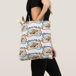 Bolsa Tote Padrão Retro Espaço Café Planetário