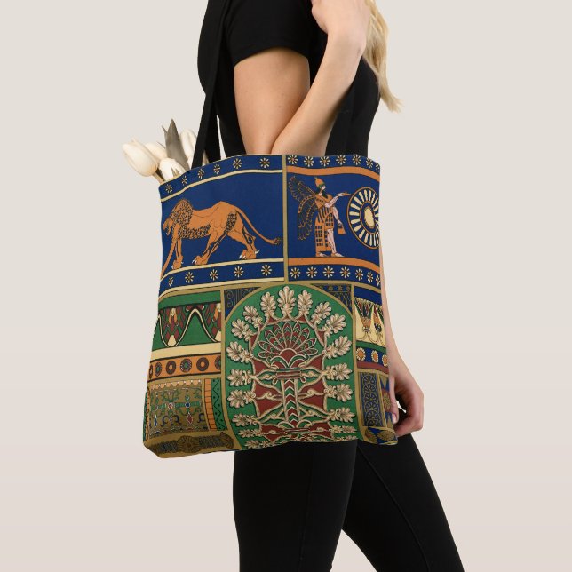 Bolsa Tote Padrão retroativo assírio (Close Up)