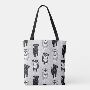 Bolsa Tote Padrão Retroativo dos Schnauzers Cutes
