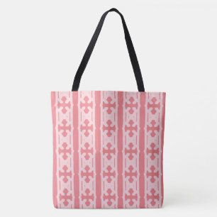 Bolsa Tote Padrão Rosa Coral Moderno e Elegante