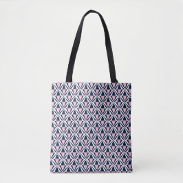Bolsa Tote Padrão Rosa Divertido e Azul