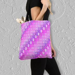 Bolsa Tote Padrão rosa púrpura de natação