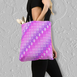 Bolsa Tote Padrão rosa púrpura de natação