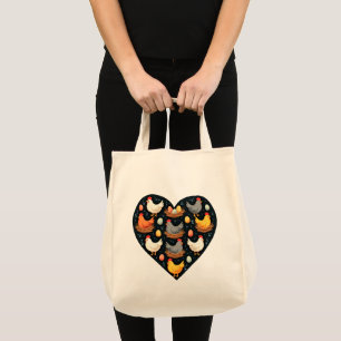 Bolsa Tote Padrão Rustic Charm Cottagecore Fazenda Galinha