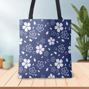 Bolsa Tote Padrão Sakura Azul