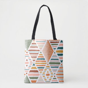 Bolsa Tote Padrão Seamless Argyle Tribal Étnico