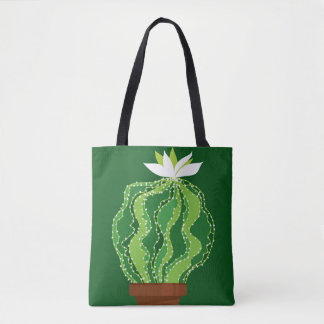 Bolsa Tote padrão sem costura abstrato verde do cacto