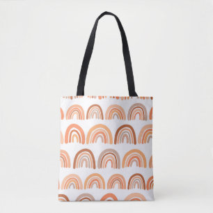 Bolsa Tote Padrão sem costura com arco-íris. Textura desenh