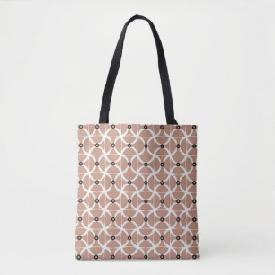Bolsa Tote Padrão sem costura com linhas onduladas brancas e