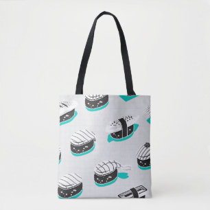 Bolsa Tote Padrão sem costura com nigiri sushi