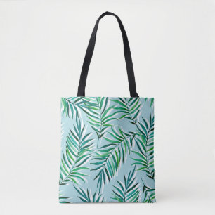 Bolsa Tote Padrão sem costura com ramificações de palma. A