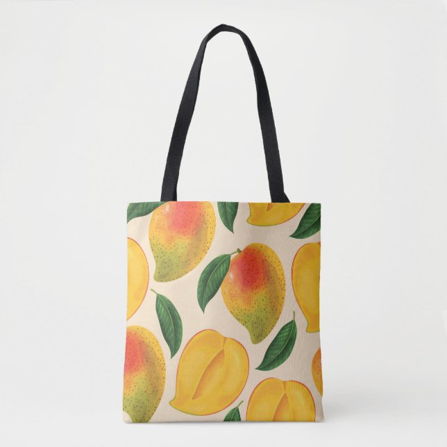Bolsa Tote Padrão sem costura da Fruta de Mango (Frente)