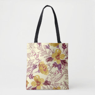 Bolsa Tote Padrão Sem Costura de Aquarela com Elemento Conto