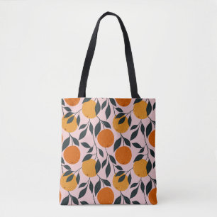 Bolsa Tote Padrão Sem Costura De Citros De Laranja Vibrante