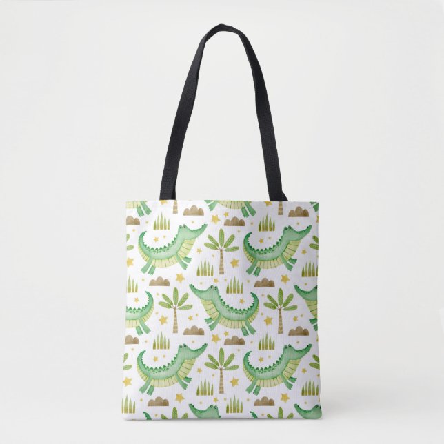 Bolsa Tote Padrão sem costura de crocodilo (Frente)