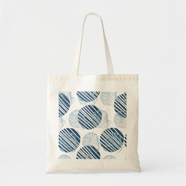 Bolsa Tote Padrão sem costura em cores de tendência com conch (Frente)
