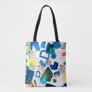 Bolsa Tote Padrão sem costura feito por traçados de tinta d