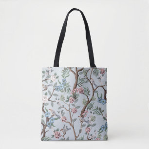 Bolsa Tote Padrão sem costura no estilo da chinoiserie com pe