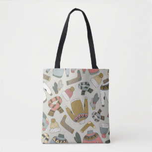 Bolsa Tote padrão sem descontinuidades desenhado manualmente