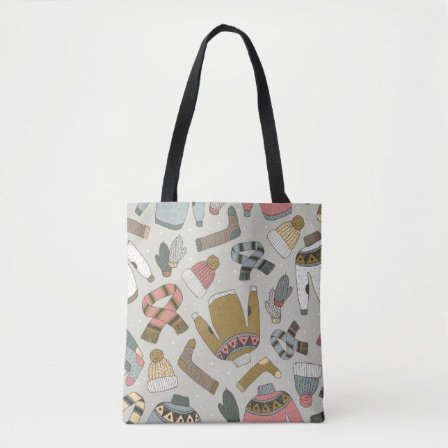 Bolsa Tote padrão sem descontinuidades desenhado manualmente  (Frente)