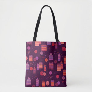 Bolsa Tote Padrão sem descontinuidades desenhado pela mão C