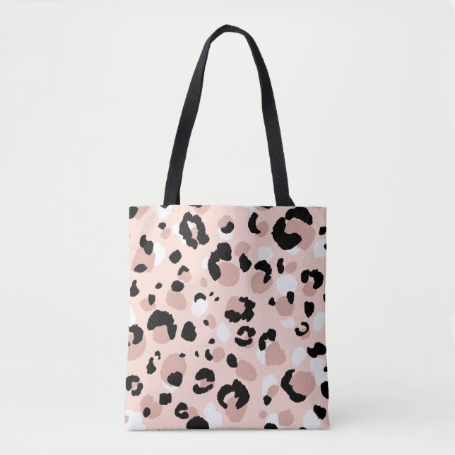 Bolsa Tote padrão sem descontinuidades do leopardo abstrato m (Frente)