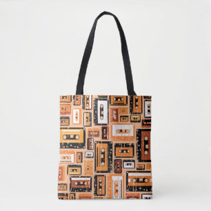 Bolsa Tote Padrão Sem Fita de Cassete Retroativa