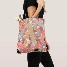 Bolsa Tote Padrão Simono Floral Japonês
