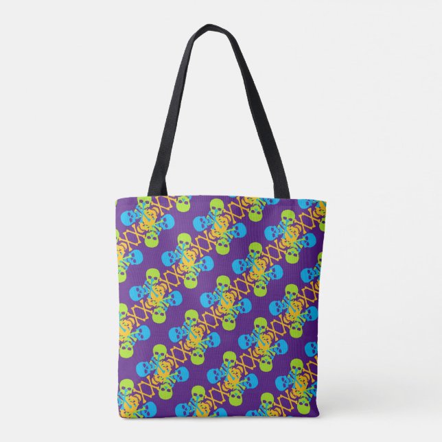 Bolsa Tote Padrão Skulls & Crossbones (Verso)