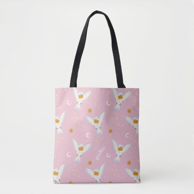 Bolsa Tote Padrão Solstício Hedwig Rosa (Frente)