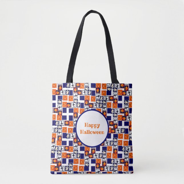 Bolsa Tote padrão teórico do Dia das Bruxas (Frente)