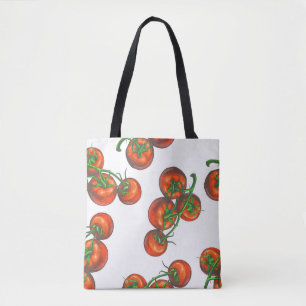 Bolsa Tote Padrão transparente de cor de vinheta com vegetaçã