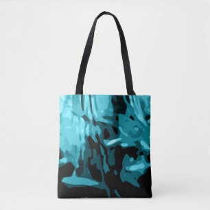 Bolsa Tote Padrão Trendy Blue Teal Aqua Camo