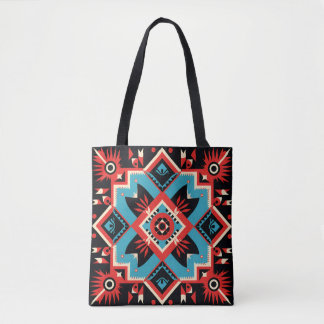 Bolsa Tote Padrão tribal colorido Cherokee indiano