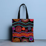 Bolsa Tote Padrão Tribal Moderno de Arte Dot Australiana Colo<br><div class="desc">Este design moderno apresenta um padrão tribal pintado colorido em laranja brilhante,  roxo,  verde,  turquesa e branco sobre um fundo preto #australiano #bolsa #australia #bolsas #totebags #acessórios #dom #presentes #giftsforshe #giftsforher #giftsforthers #style #trendy</div>