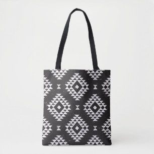 Bolsa Tote Padrão tribal monocromático sem descontinuidades