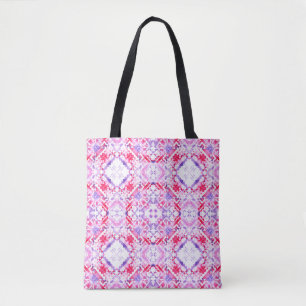 Bolsa Tote Padrão tribal perfeito. Água granulada pintada à m