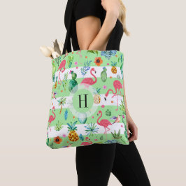 Bolsa Tote Padrão tropical colorido moderno
