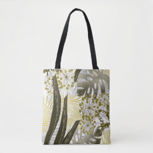 Bolsa Tote Padrão tropical folhas de palmeira monstera exótic