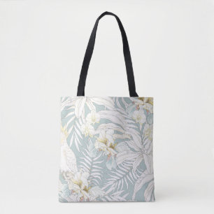 Bolsa Tote Padrão tropical sem costura com flores Orquídea, F