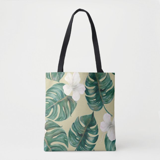Bolsa Tote Padrão tropical uniforme de aquarelas com p exótic (Frente)