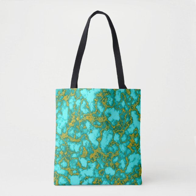 Bolsa Tote Padrão Turquesa (Frente)