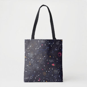 Bolsa Tote Padrão uniforme da constelação de Galáxias Esp