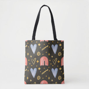 Bolsa Tote padrão uniforme de abstrato de aquarela, desenho m